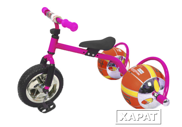 Фото Велосипед с колесами в виде мячей «БАСКЕТБАЙК» розовый