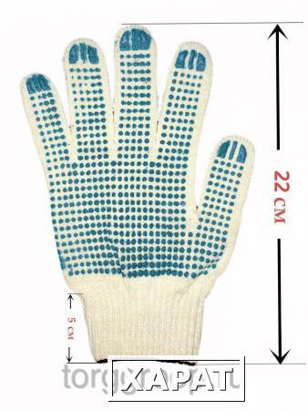 Фото Рабочие перчатки ХБ ПВХ 4 нити 10 класс (Белый)