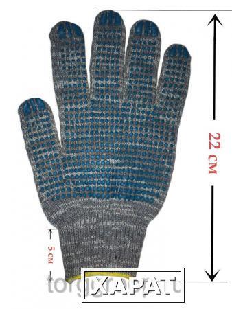Фото Рабочие перчатки ХБ ПВХ 4 нити 10 класс (Графит)