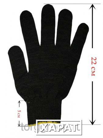 Фото Перчатки рабочие вязаные ХБ 4х-ниточные 10 класс вязки (Черный)