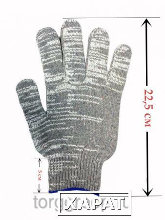 Фото Рабочие перчатки ХБ ПВХ 5 нитей 10 класс (Графит)