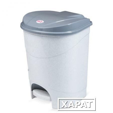 Фото Ведро-контейнер для мусора с педалью IDEA, 19 л, серое (38,4х29,7х30,2 см)