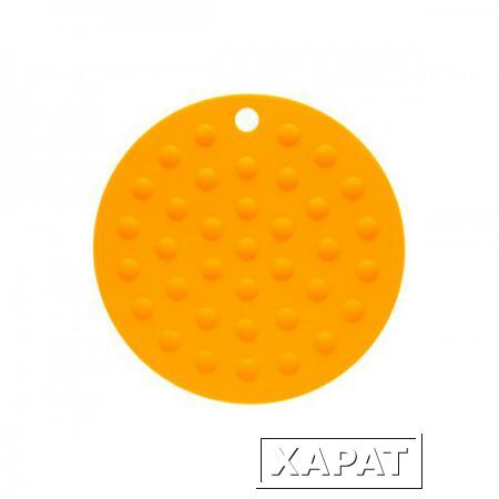 Фото Коврик под горячее силиконовый, круглый, 17.5 х 0.2 см, оранжевый, PERFECTO LINEA (23-006114)