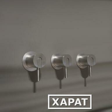 Фото Antonio Lupi AYATI AY651RSA Комплект смесителей для душа (сатин.нерж.сталь) | интернет-магазин сантехники Santehmag.ru