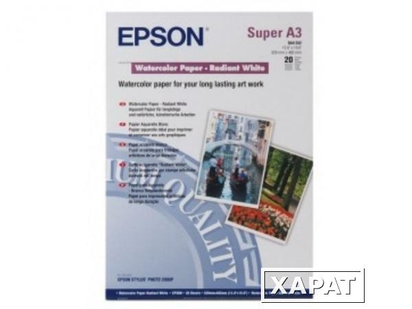 Фото Расходные материалы Epson Water Color Paper-Radian White 190 гр/м2, A3+ (20 листов)
