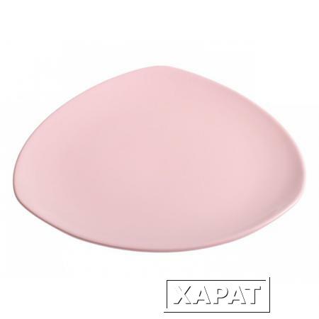 Фото Тарелка обеденная керамическая, 270 мм, треугольная, серия Трабзон, розовая, PERFECTO LINEA (16-327551)