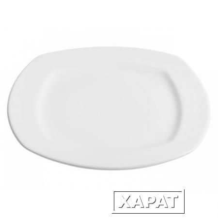 Фото Тарелка обеденная, керамическая, 275 мм, квадратная, серия Измир, белая, PERFECTO LINEA (16-427004)
