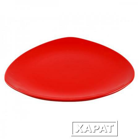 Фото Тарелка обеденная керамическая, 270 мм, треугольная, серия Трабзон, красная, PERFECTO LINEA (16-327509)