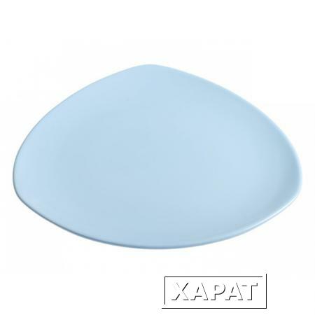 Фото Тарелка обеденная керамическая, 270 мм, треугольная, серия Трабзон, голубая, PERFECTO LINEA (16-327405)