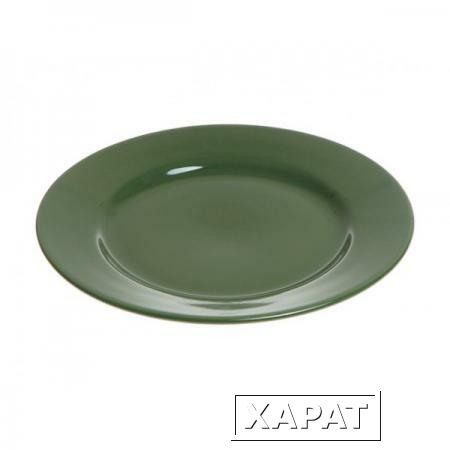 Фото Тарелка обеденная керамическая, 241 мм, круглая, серия Лапсеки, зеленая, PERFECTO LINEA (16-124309)