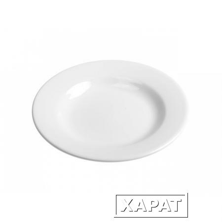 Фото Тарелка глубокая керамическая, 211 мм, круглая, серия Лапсеки, белая, PERFECTO LINEA (17-121004)