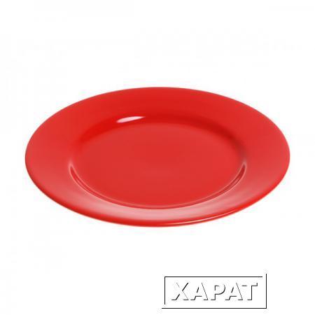 Фото Тарелка обеденная керамическая, 241 мм, круглая, серия Лапсеки, красная, PERFECTO LINEA (16-124509)