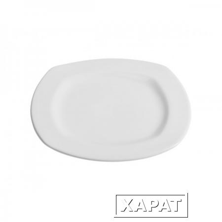 Фото Тарелка десертная, керамическая, 213 мм, квадратная, серия Измир, белая, PERFECTO LINEA (16-421004)