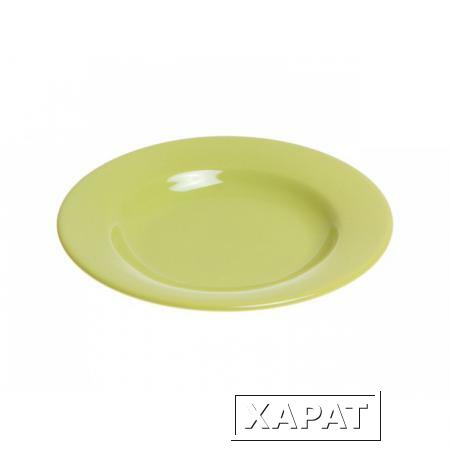 Фото Тарелка глубокая керамическая, 211 мм, круглая, серия Лапсеки, оливковая, PERFECTO LINEA (17-121302)