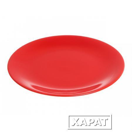 Фото Тарелка обеденная керамическая, 253 мм, круглая, серия Самсун, красная, PERFECTO LINEA (16-255506)