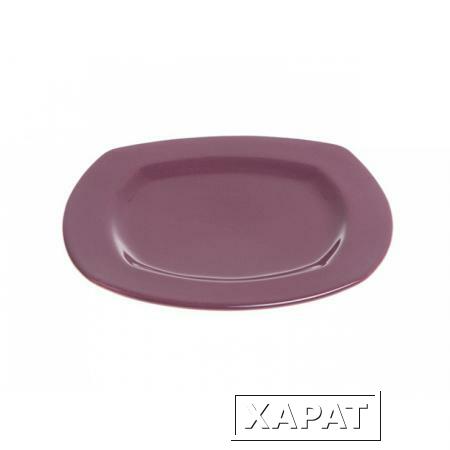 Фото Тарелка десертная керамическая, 213 мм, квадратная, серия Измир, фиолетовая, PERFECTO LINEA (16-421498)