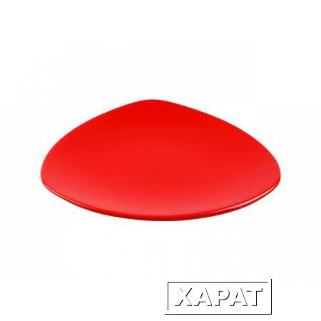 Фото Тарелка десертная керамическая, 220 мм, треугольная, серия Трабзон, красная, PERFECTO LINEA (16-321509)