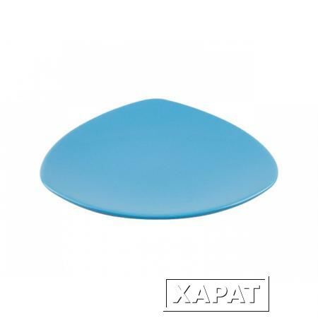 Фото Тарелка десертная керамическая, 220 мм, треугольная, серия Трабзон, синяя, PERFECTO LINEA (16-321401)
