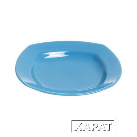Фото Тарелка глубокая керамическая, 221 мм, квадратная, серия Измир, синяя, PERFECTO LINEA (17-422401)