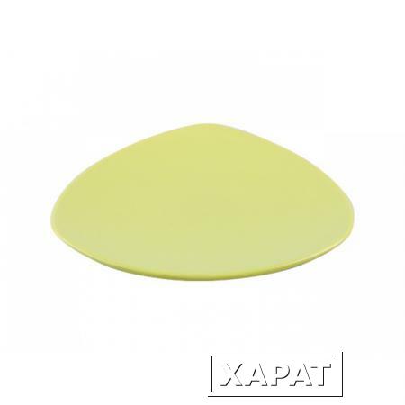 Фото Тарелка десертная керамическая, 220 мм, треугольная, серия Трабзон, оливковая, PERFECTO LINEA (16-321302)