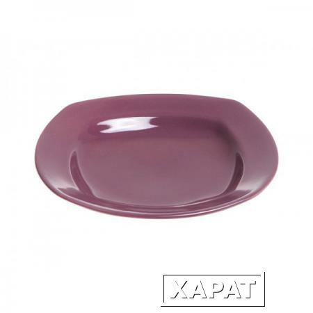 Фото Тарелка глубокая керамическая, 221 мм, квадратная, серия Измир, фиолетовая, PERFECTO LINEA (17-422498)