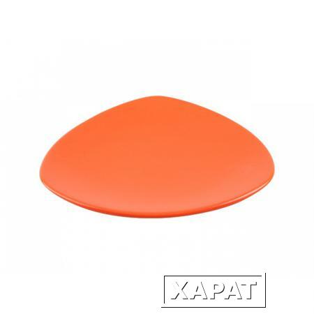 Фото Тарелка десертная керамическая, 220 мм, треугольная, серия Трабзон, оранжевая, PERFECTO LINEA (16-321200)