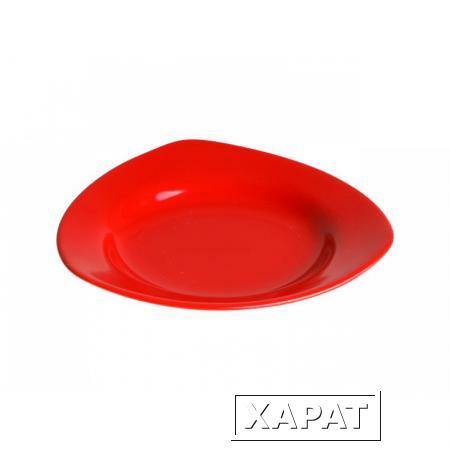 Фото Тарелка глубокая керамическая, 225 мм, треугольная, серия Трабзон, красная, PERFECTO LINEA (17-322509)