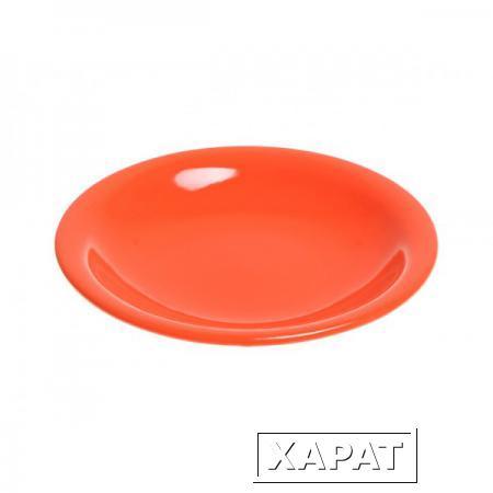 Фото Тарелка глубокая керамическая, 221 мм, круглая, серия Самсун, оранжевая, PERFECTO LINEA (17-225200)