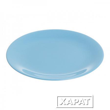 Фото Тарелка обеденная керамическая, 253 мм, круглая, серия Самсун, голубая, PERFECTO LINEA (16-255400)