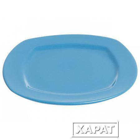 Фото Тарелка обеденная керамическая, 275 мм, квадратная, серия Измир, синяя, PERFECTO LINEA (16-427401)