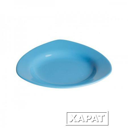 Фото Тарелка глубокая керамическая, 225 мм, треугольная, серия Трабзон, синяя, PERFECTO LINEA (17-322401)