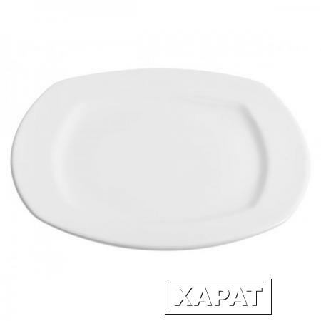 Фото Тарелка обеденная, керамическая, 275 мм, квадратная, серия Измир, белая, PERFECTO LINEA (16-427004)