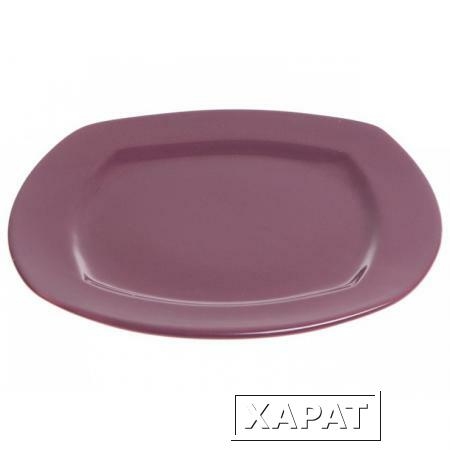 Фото Тарелка обеденная керамическая, 275 мм, квадратная, серия Измир, фиолетовая, PERFECTO LINEA (16-427498)