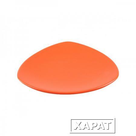 Фото Тарелка десертная керамическая, 220 мм, треугольная, серия Трабзон, оранжевая, PERFECTO LINEA (16-321200)