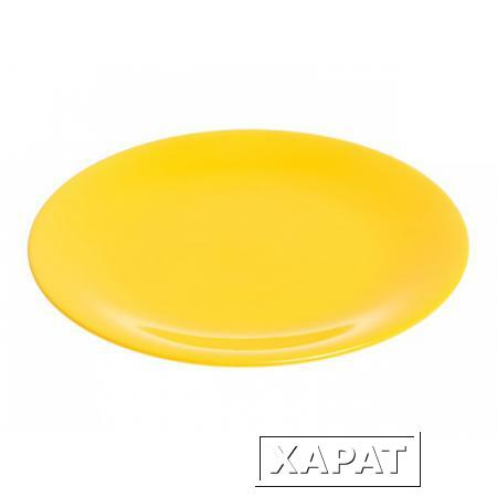 Фото Тарелка обеденная керамическая, 253 мм, круглая, серия Самсун, желтая, PERFECTO LINEA (16-255117)