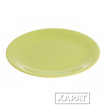 Фото Тарелка обеденная керамическая, 253 мм, круглая, серия Самсун, оливковая, PERFECTO LINEA (16-255302)