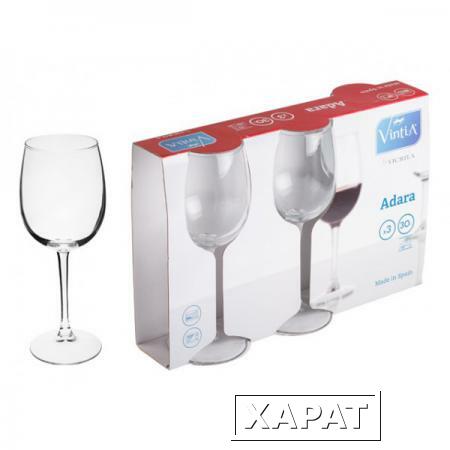 Фото Набор бокалов для вина, 3 шт., 300 мл, 202х75 мм, серия Adara, VINTIA (V053040)