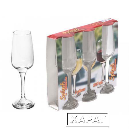 Фото Набор бокалов для шампанского, 3 шт., 235 мл, 220х64 мм, серия Splash, DIAMOND (SW134A-40)