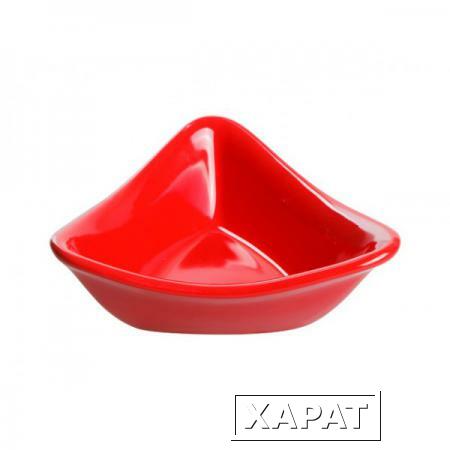 Фото Салатник керамический, 132 мм, треугольный, серия Адана, красный, PERFECTO LINEA (18-153509)