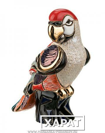 Фото Статуэтка декоративная красный попугай 8х6 см, высота 12 см,