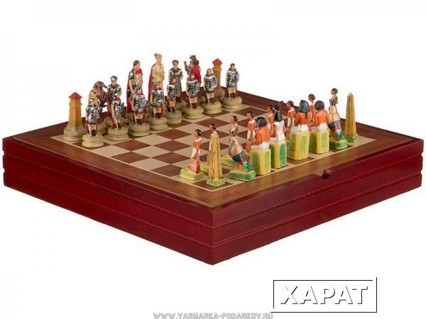 Фото Игра для взрослых шахматы римляне и египтяне 36х36х6 см,