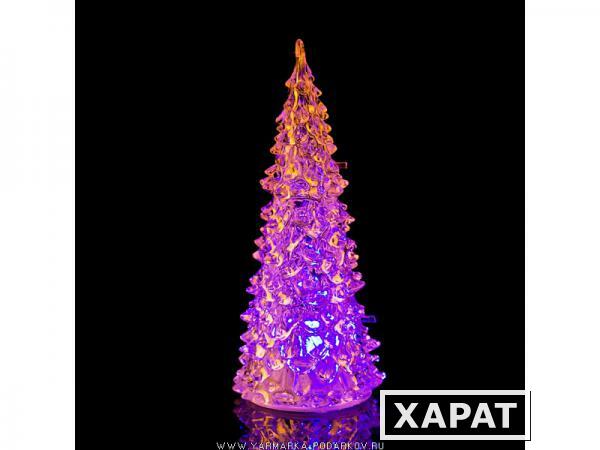 Фото Фигурка с подсветкой елочка высота 22 см, диаметр 10 см,