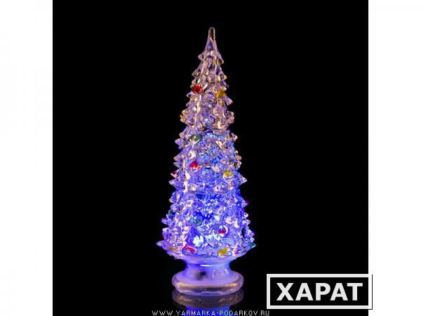 Фото Фигурка с подсветкой елочка высота 20 см, диаметр 7,5 см,