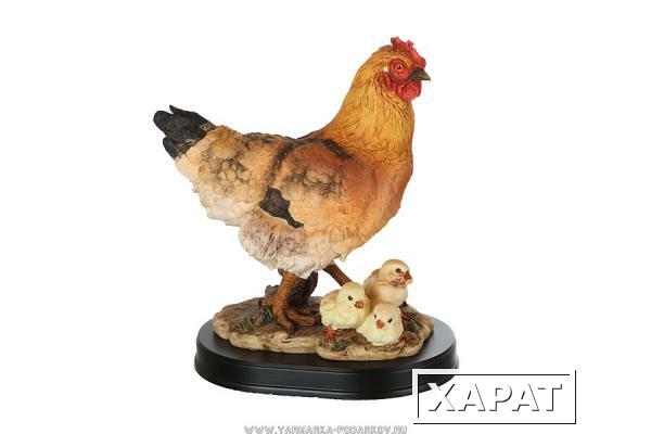 Фото Фигурка курица с цыплятами 22х11х26 см,