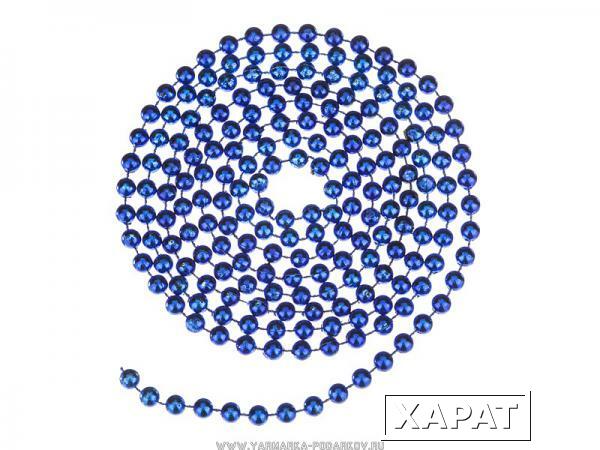 Фото Бусы диаметр 0,8 см, длина 2 м. синий