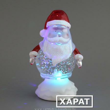 Фото Изделие декоративное дед мороз с подсветкой высота 18 см,