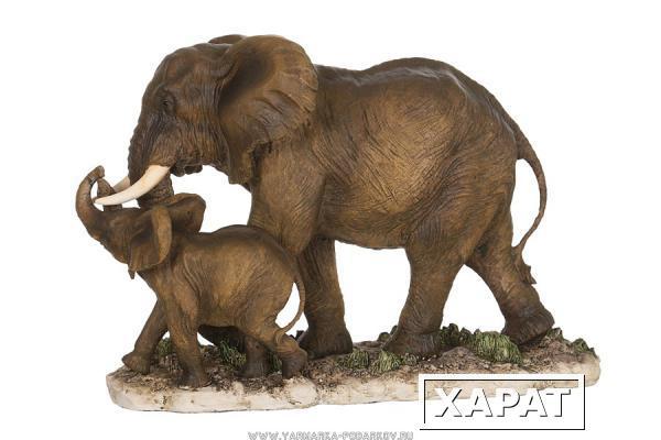 Фото Фигурка слон со слонёнком 38х17 см, высота 26 см,