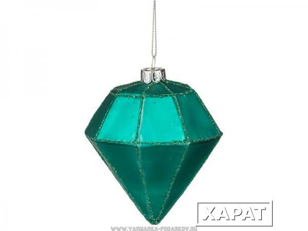 Фото Декоративное изделие шар стеклянный 8х10 см, цвет: тиффани