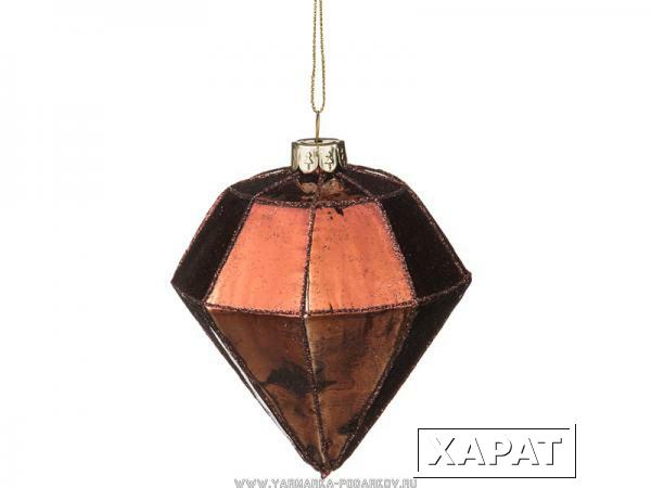 Фото Декоративное изделие шар стеклянный 8х10 см, цвет: коричневый