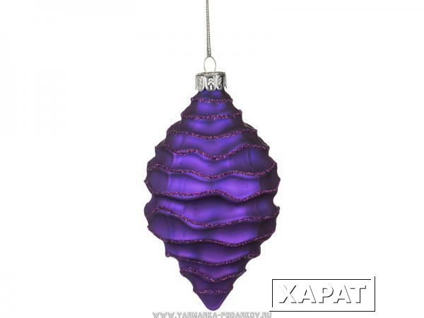 Фото Декоративное изделие шар стеклянный 7х13 см, цвет: фиолетовый